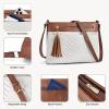 imageBOSTANTEN Crossbody Purses for Women Medium Shoulder Bag Quilted Handbags with Zipper PocketBeige With Brown