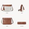imageBOSTANTEN Crossbody Purses for Women Medium Shoulder Bag Quilted Handbags with Zipper PocketBeige With Brown