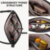 imageBOSTANTEN Crossbody Purses for Women Medium Shoulder Bag Quilted Handbags with Zipper PocketBeige With Brown With Black