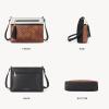 imageBOSTANTEN Crossbody Purses for Women Medium Shoulder Bag Quilted Handbags with Zipper PocketBeige With Brown With Black