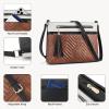 imageBOSTANTEN Crossbody Purses for Women Medium Shoulder Bag Quilted Handbags with Zipper PocketBeige With Brown With Black
