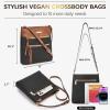 imageBOSTANTEN Crossbody Purses for Women Medium Shoulder Bag Quilted Handbags with Zipper PocketC02black With Brown