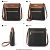 imageBOSTANTEN Crossbody Purses for Women Medium Shoulder Bag Quilted Handbags with Zipper PocketC02black With Brown