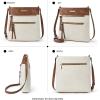 imageBOSTANTEN Crossbody Purses for Women Medium Shoulder Bag Quilted Handbags with Zipper PocketC02brown With White