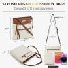 imageBOSTANTEN Crossbody Purses for Women Medium Shoulder Bag Quilted Handbags with Zipper PocketC02brown With White
