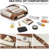 imageBOSTANTEN Crossbody Purses for Women Medium Shoulder Bag Quilted Handbags with Zipper PocketC02brown With White