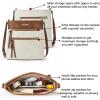 imageBOSTANTEN Crossbody Purses for Women Medium Shoulder Bag Quilted Handbags with Zipper PocketC02brown With White