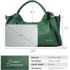 imageBOSTANTEN Genuine Leather Purses for Women Designer Handbags Crossbody Shoulder Bags Top Handle Satchel with Adjustable StrapDark Green