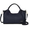 imageBOSTANTEN Genuine Leather Purses for Women Designer Handbags Crossbody Shoulder Bags Top Handle Satchel with Adjustable StrapNavy Blue