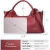 imageBOSTANTEN Genuine Leather Purses for Women Designer Handbags Crossbody Shoulder Bags Top Handle Satchel with Adjustable StrapRed
