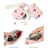 imageBOSTANTEN Keychain Wallet RFID Leather Credit Card Holder Wristlet Wallets for Women with Coin Purse  Lipstick Case BeigeBrownACherry Print