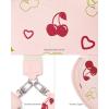 imageBOSTANTEN Keychain Wallet RFID Leather Credit Card Holder Wristlet Wallets for Women with Coin Purse  Lipstick Case BeigeBrownACherry Print