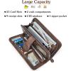 imageBOSTANTEN Leather Wallet for Women RFID Blocking Zip Around Credit Cards Holder Phone Clutch11coffeerg