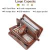 imageBOSTANTEN Leather Wallet for Women RFID Blocking Zip Around Credit Cards Holder Phone Clutch1ABrown