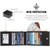 imageBOSTANTEN Leather Wallets for Women Large RFID Blocking Slim Bifold Purse Card Holder with Zipper Pocket1BlackBrown
