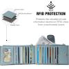 imageBOSTANTEN Leather Wallets for Women Large RFID Blocking Slim Bifold Purse Card Holder with Zipper Pocket2Blue