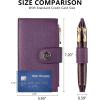 imageBOSTANTEN Leather Wallets for Women Large RFID Blocking Slim Bifold Purse Card Holder with Zipper Pocket2Purple