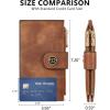 imageBOSTANTEN Leather Wallets for Women Large RFID Blocking Slim Bifold Purse Card Holder with Zipper Pocket3BrownVegan