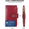 imageBOSTANTEN Leather Wallets for Women Large RFID Blocking Slim Bifold Purse Card Holder with Zipper Pocket5WineRed