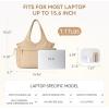 imageBOSTANTEN Puffer Tote Bag for Women Travel Tote Bag with Trolley Sleeve Lightweight Quilted Laptop Nurse Bag with ZipperKhaki