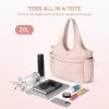 imageBOSTANTEN Puffer Tote Bag for Women Travel Tote Bag with Trolley Sleeve Lightweight Quilted Laptop Nurse Bag with ZipperPink