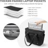 imageBOSTANTEN Puffer Tote Bag for Women Travel Tote Bag with Trolley Sleeve Lightweight Quilted Laptop Nurse Bag with ZipperPuffer Black