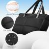 imageBOSTANTEN Puffer Tote Bag for Women Travel Tote Bag with Trolley Sleeve Lightweight Quilted Laptop Nurse Bag with ZipperPuffer Black