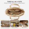 imageBOSTANTEN Puffer Tote Bag for Women Travel Tote Bag with Trolley Sleeve Lightweight Quilted Laptop Nurse Bag with ZipperPuffer Khaki