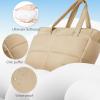 imageBOSTANTEN Puffer Tote Bag for Women Travel Tote Bag with Trolley Sleeve Lightweight Quilted Laptop Nurse Bag with ZipperPuffer Khaki