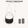 imageBOSTANTEN Purses for Women Small Crossbody Bags Crescent Shoulder Bag Hobo Handbag with Adjustable StrapBlack With Brown