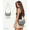 imageBOSTANTEN Purses for Women Small Crossbody Bags Crescent Shoulder Bag Hobo Handbag with Adjustable StrapSmall Black White Checkerboard