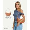 imageBOSTANTEN Purses for Women Small Crossbody Bags Crescent Shoulder Bag Hobo Handbag with Adjustable StrapSmall Brown