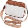 imageBOSTANTEN Quilted Crossbody Bags for Women Vegan Leather Purses Small Shoulder Handbags with Wide StrapBeige With Brown