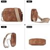 imageBOSTANTEN Quilted Crossbody Bags for Women Vegan Leather Purses Small Shoulder Handbags with Wide StrapBrown