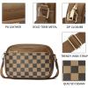 imageBOSTANTEN Quilted Crossbody Bags for Women Vegan Leather Purses Small Shoulder Handbags with Wide StrapCheckered Coffee