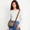 imageBOSTANTEN Quilted Crossbody Bags for Women Vegan Leather Purses Small Shoulder Handbags with Wide StrapCheckered Coffee