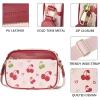 imageBOSTANTEN Quilted Crossbody Bags for Women Vegan Leather Purses Small Shoulder Handbags with Wide StrapCherry