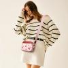 imageBOSTANTEN Quilted Crossbody Bags for Women Vegan Leather Purses Small Shoulder Handbags with Wide StrapCherry