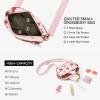 imageBOSTANTEN Quilted Crossbody Bags for Women Vegan Leather Purses Small Shoulder Handbags with Wide StrapCherry