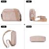 imageBOSTANTEN Quilted Crossbody Bags for Women Vegan Leather Purses Small Shoulder Handbags with Wide StrapPink
