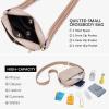 imageBOSTANTEN Quilted Crossbody Bags for Women Vegan Leather Purses Small Shoulder Handbags with Wide StrapPink