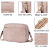 imageBOSTANTEN Quilted Crossbody Bags for Women Vegan Leather Purses Small Shoulder Handbags with Wide StrapPink