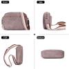 imageBOSTANTEN Quilted Crossbody Bags for Women Vegan Leather Purses Small Shoulder Handbags with Wide StrapPurple