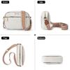 imageBOSTANTEN Quilted Crossbody Bags for Women Vegan Leather Purses Small Shoulder Handbags with Wide StrapZ01plush Beige With Brown