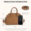 imageBOSTANTEN Satchel Purses for Women Trendy Slouchy Bags Vegan Leather Shoulder Bag Designer Purses with Adjustable StrapBbrown