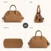 imageBOSTANTEN Satchel Purses for Women Trendy Slouchy Bags Vegan Leather Shoulder Bag Designer Purses with Adjustable StrapBbrown