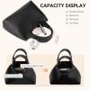 imageBOSTANTEN Satchel Purses for Women Trendy Slouchy Bags Vegan Leather Shoulder Bag Designer Purses with Adjustable StrapBlack