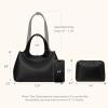 imageBOSTANTEN Satchel Purses for Women Trendy Slouchy Bags Vegan Leather Shoulder Bag Designer Purses with Adjustable StrapBlack