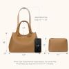 imageBOSTANTEN Satchel Purses for Women Trendy Slouchy Bags Vegan Leather Shoulder Bag Designer Purses with Adjustable StrapBrown