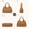 imageBOSTANTEN Satchel Purses for Women Trendy Slouchy Bags Vegan Leather Shoulder Bag Designer Purses with Adjustable StrapBrown